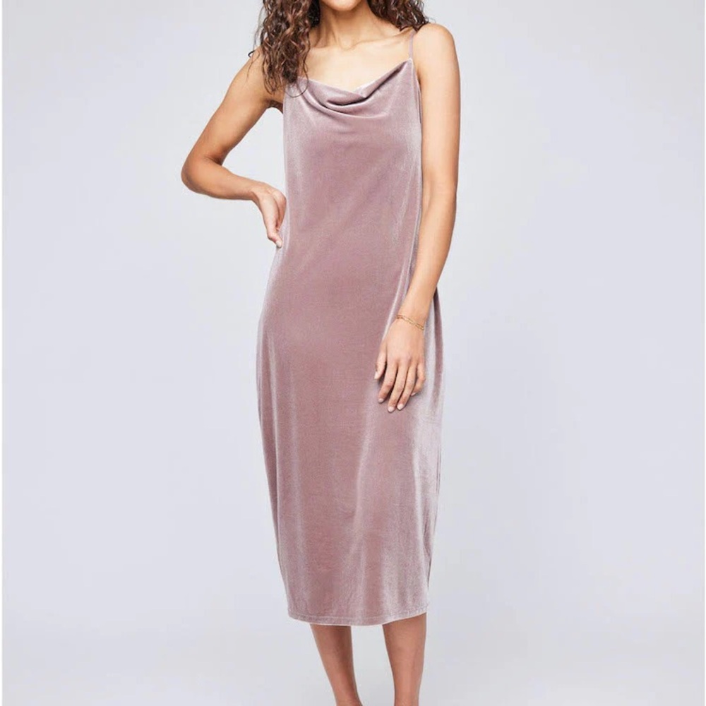 Gentle Fawn- NWT dusty Rose Midi velvet dress